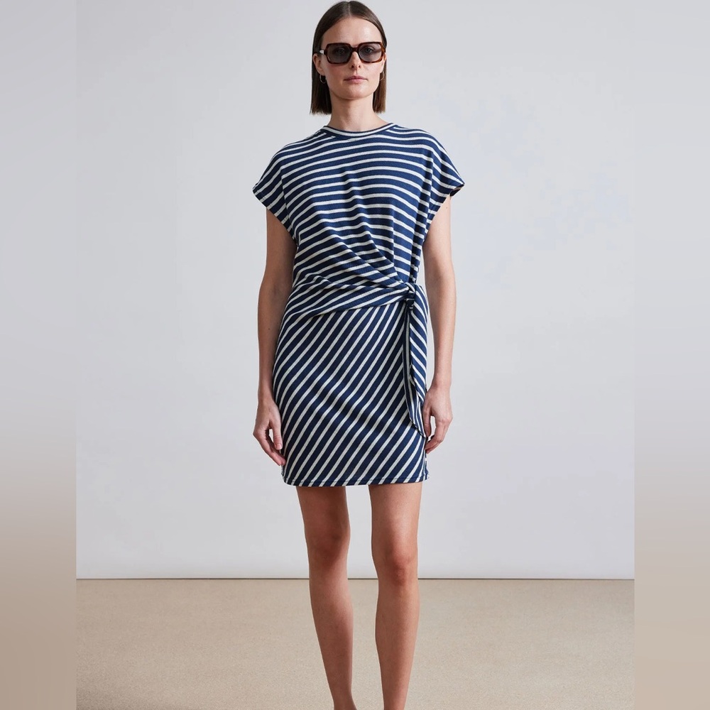 Apiece Apart Blue and White Striped Mini Dress